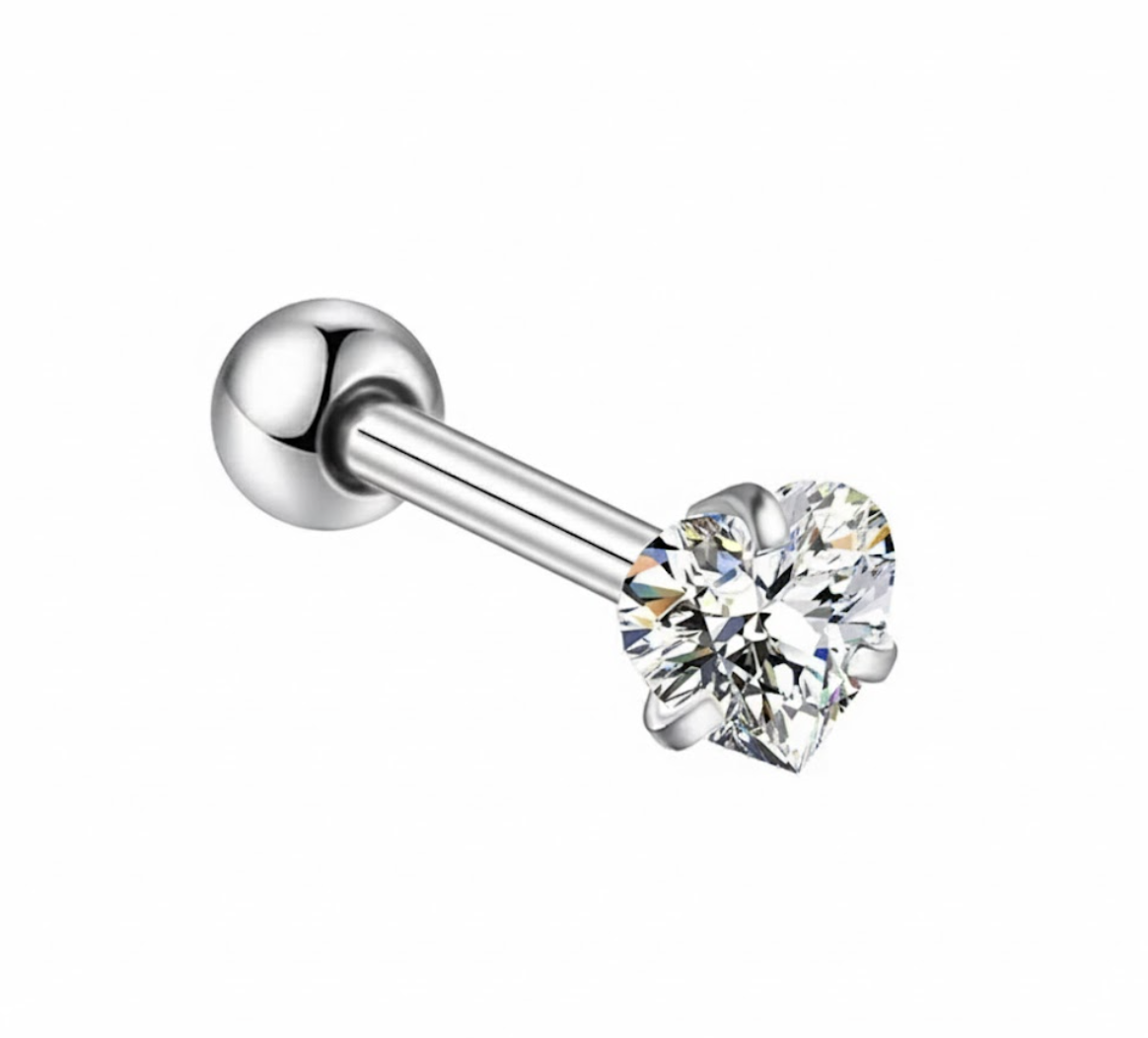 Piercing Minibarbell Aço Cirúrgico Zircônia Coração Cod 6002 5999