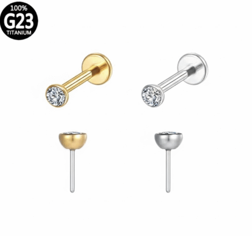 Piercing Labret Push Pin Titânio Zircônia Cod 6129 5505