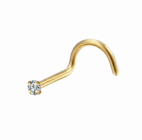 Piercing Nostril Aço Cirúrgico Zircônia Cravejada Redonda Cod 1052 1051