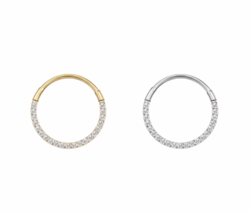 Piercing Argola Aço Cirúrgico Segmento Articulado Zircônia Frontal Cod 9508 9510