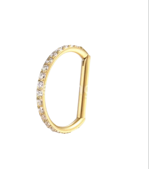 Piercing Meia Argola Titânio Segmento Articulado Zircônia - Cod 9965