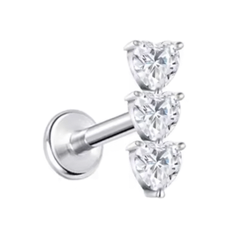 Piercing Labret Titânio 3  Coração Cod 080