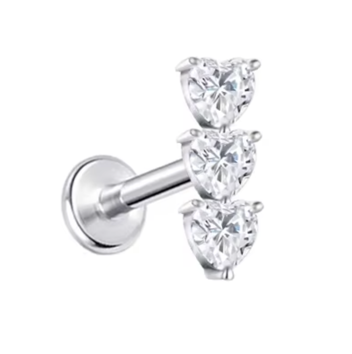 Piercing Labret Titânio 3  Coração Cod 080