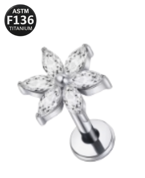 Flor GDE 6 petalas Zirconia Cod TC105