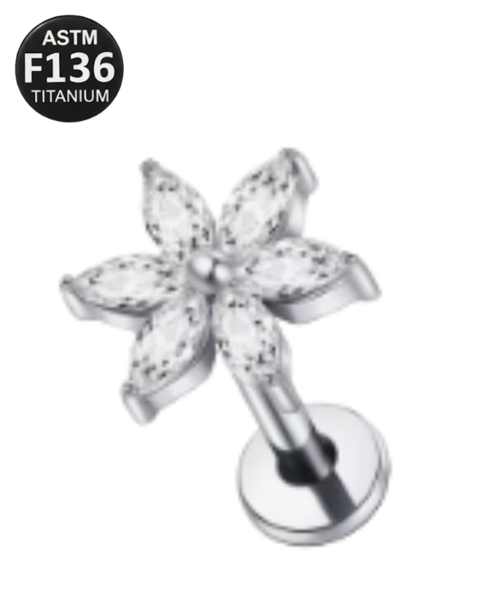 Flor GDE 6 petalas Zirconia Cod TC105