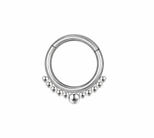 Piercing Argola Aço Cirúrgico Segmento Articulado Bolinhas Cod 7264 7263